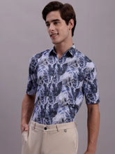 Men's Floral Printed Dark Formal Shirt